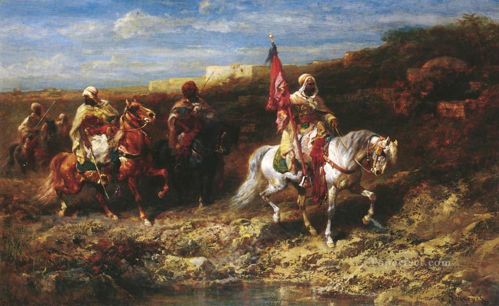 Arab Horseman In A Landscape Arab Adolf Schreyer Oil Paintings
